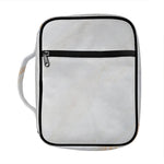 White Brown Smooth Marble Print Front Pocket Bible Bag