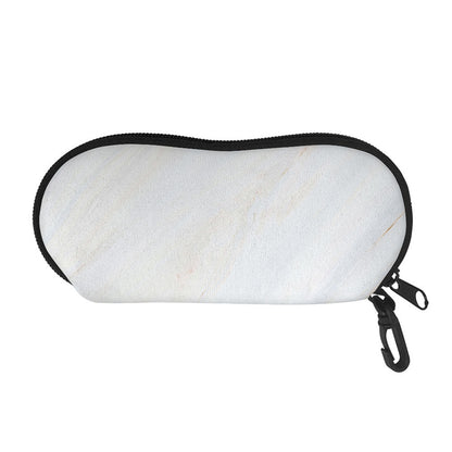 White Brown Smooth Marble Print Glasses Case