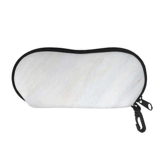 White Brown Smooth Marble Print Glasses Case