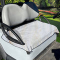 White Brown Smooth Marble Print Golf Cart Seat Cover