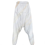 White Brown Smooth Marble Print Hammer Pants