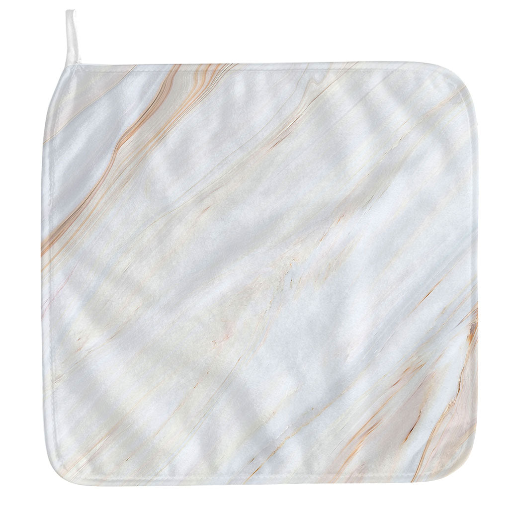 White Brown Smooth Marble Print Hand Towel