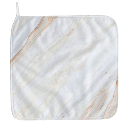 White Brown Smooth Marble Print Hand Towel