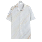 White Brown Smooth Marble Print Hawaiian Shirt