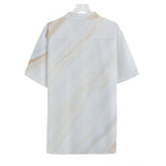White Brown Smooth Marble Print Hawaiian Shirt