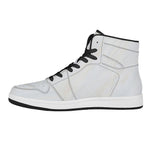 White Brown Smooth Marble Print High Top Leather Sneakers