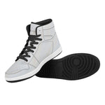 White Brown Smooth Marble Print High Top Leather Sneakers