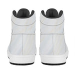 White Brown Smooth Marble Print High Top Leather Sneakers