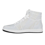 White Brown Smooth Marble Print High Top Leather Sneakers