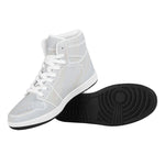 White Brown Smooth Marble Print High Top Leather Sneakers