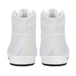 White Brown Smooth Marble Print High Top Leather Sneakers