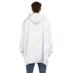 White Brown Smooth Marble Print Hoodie Blanket