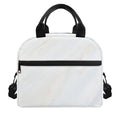 White Brown Smooth Marble Print Insulated Lunch Bag