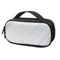 White Brown Smooth Marble Print Portable Cooler Travel Case