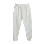 White Brown Smooth Marble Print Jogger Pants