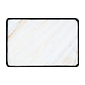 White Brown Smooth Marble Print Kitchen Mat