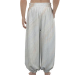 White Brown Smooth Marble Print Lantern Pants