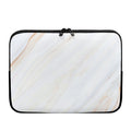 White Brown Smooth Marble Print Laptop Sleeve