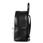 White Brown Smooth Marble Print Leather Backpack