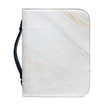 White Brown Smooth Marble Print Leather Bible Cover