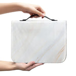 White Brown Smooth Marble Print Leather Bible Cover