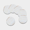 White Brown Smooth Marble Print Leather Coaster Set