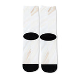 White Brown Smooth Marble Print Long Socks