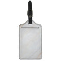 White Brown Smooth Marble Print Luggage Tag