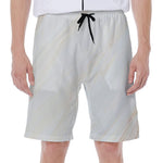 White Brown Smooth Marble Print Men's Beach Shorts