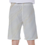 White Brown Smooth Marble Print Men's Beach Shorts