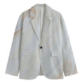 White Brown Smooth Marble Print Men's Blazer