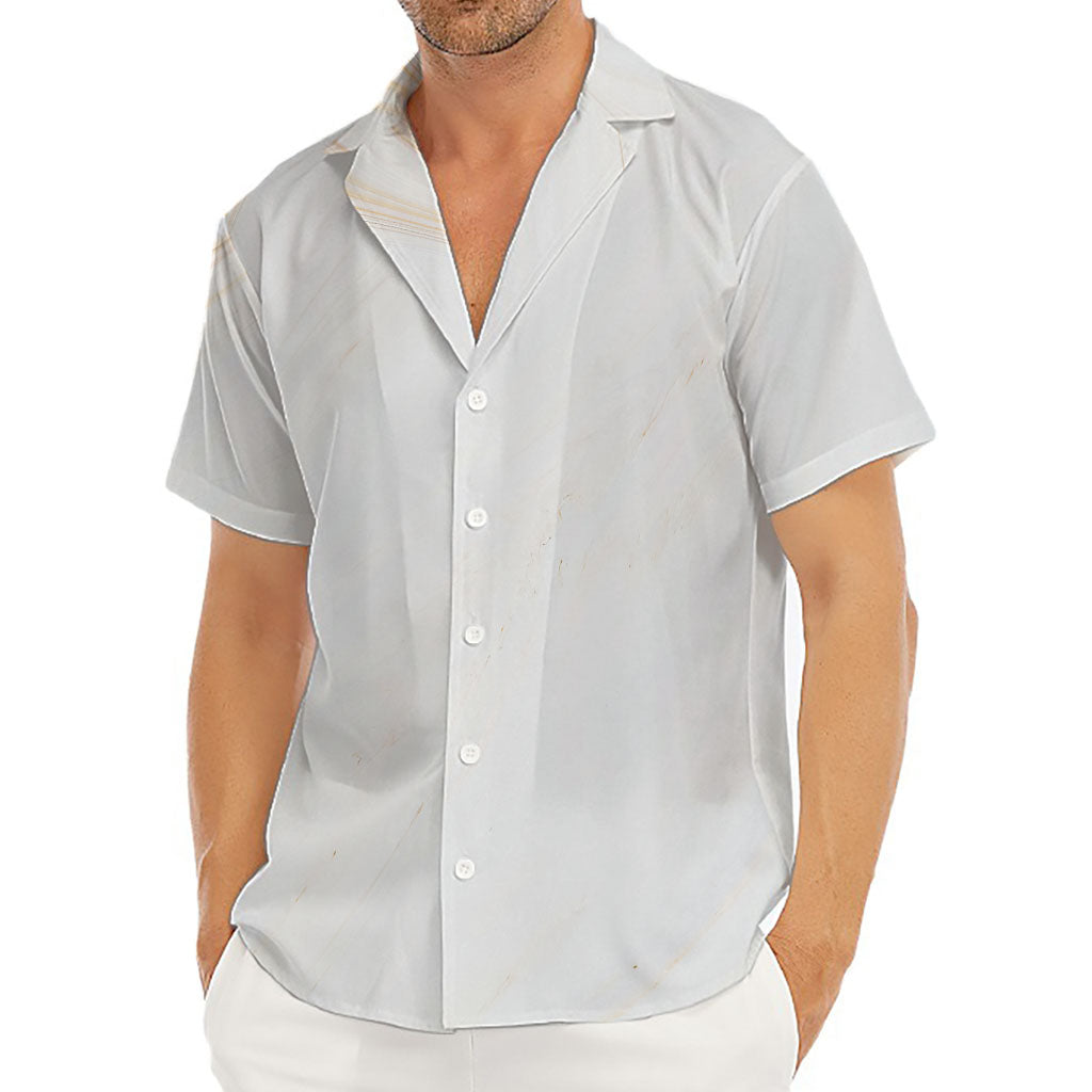 White Brown Smooth Marble Print Men's Deep V-Neck Shirt