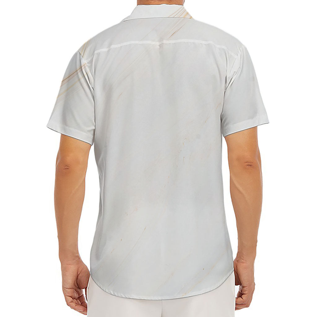 White Brown Smooth Marble Print Men's Deep V-Neck Shirt