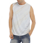 White Brown Smooth Marble Print Men's Fitness Tank Top