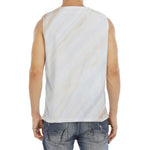 White Brown Smooth Marble Print Men's Fitness Tank Top