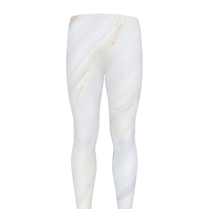 White Brown Smooth Marble Print Men's leggings