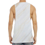 White Brown Smooth Marble Print Men's Muscle Tank Top