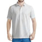 White Brown Smooth Marble Print Men's Polo Shirt
