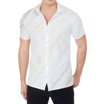 White Brown Smooth Marble Print Men's Shirt