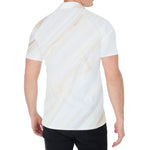 White Brown Smooth Marble Print Men's Shirt