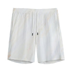 White Brown Smooth Marble Print Men's Sports Shorts