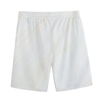White Brown Smooth Marble Print Men's Sports Shorts