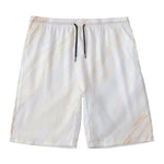 White Brown Smooth Marble Print Men's Swim Trunks