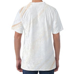 White Brown Smooth Marble Print Men's Velvet T-Shirt