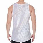 White Brown Smooth Marble Print Men's Velvet Tank Top