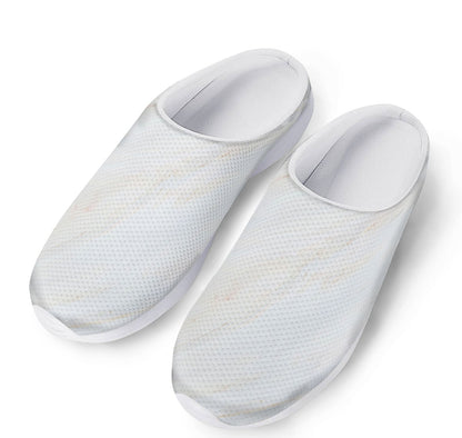 White Brown Smooth Marble Print Mesh Casual Shoes