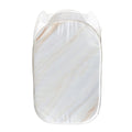 White Brown Smooth Marble Print Mesh Laundry Hamper