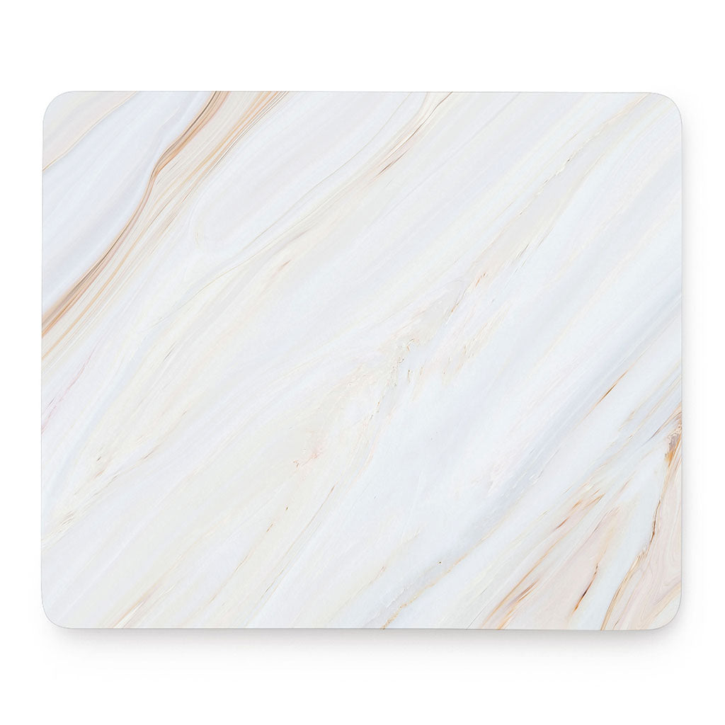 White Brown Smooth Marble Print Mouse Pad