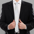 White Brown Smooth Marble Print Necktie