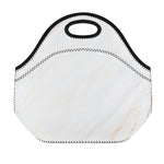 White Brown Smooth Marble Print Neoprene Lunch Bag